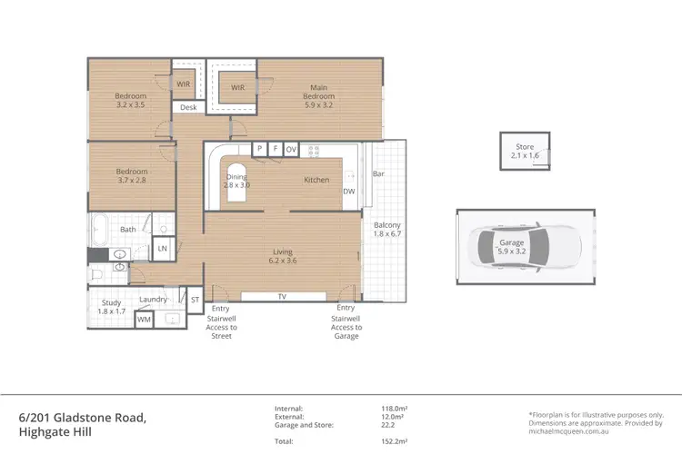 Floorplan of Homely apartment listing, 6/201 Gladstone Road, Highgate Hill QLD 4101