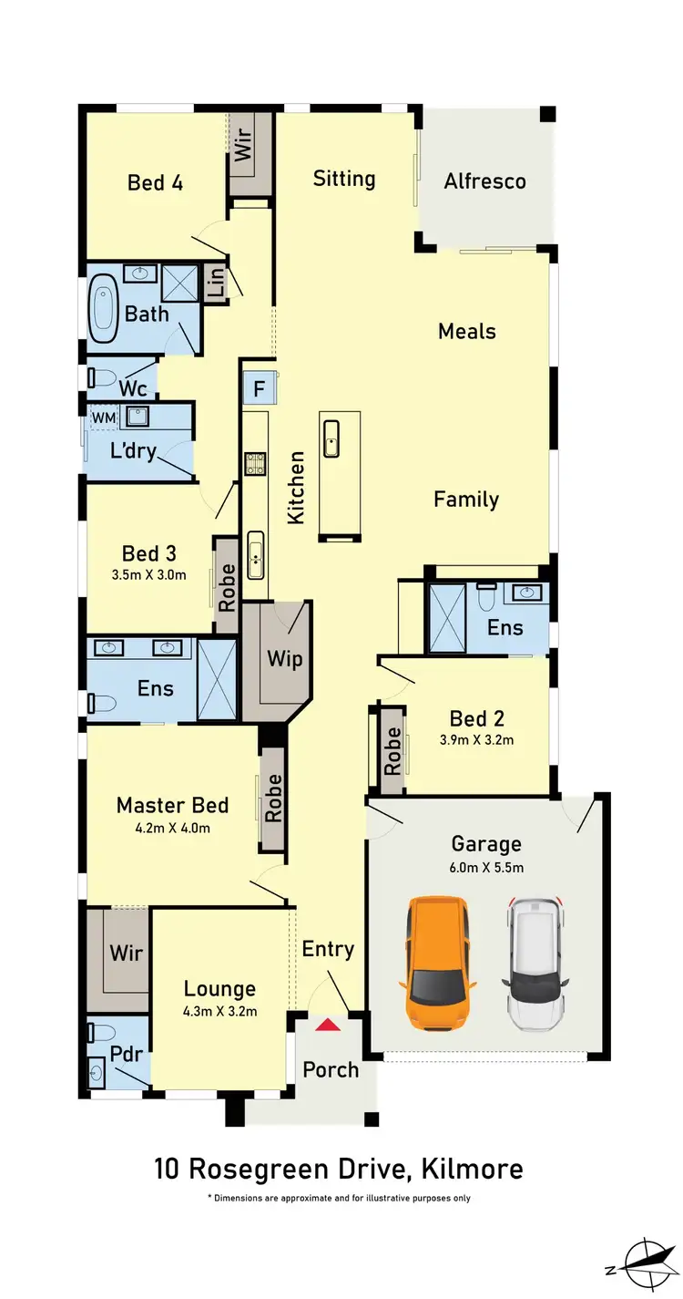 Floorplan of Homely house listing, 10 Rosegreen Drive, Kilmore VIC 3764