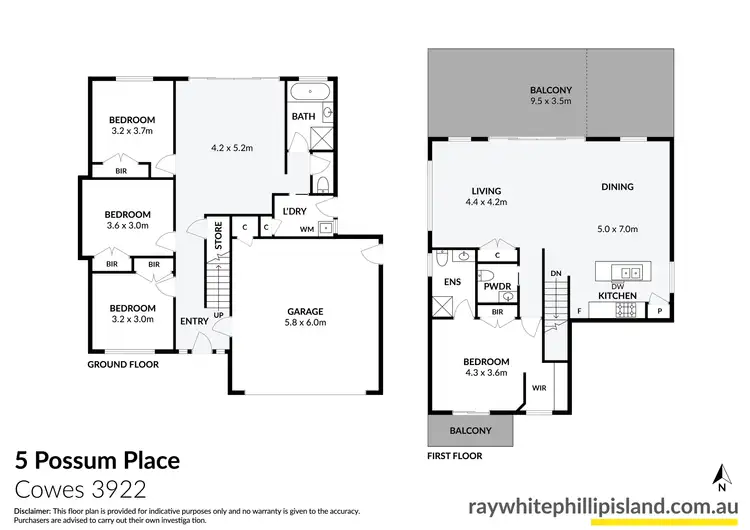 Floorplan of Homely house listing, 5 Possum Place, Cowes VIC 3922