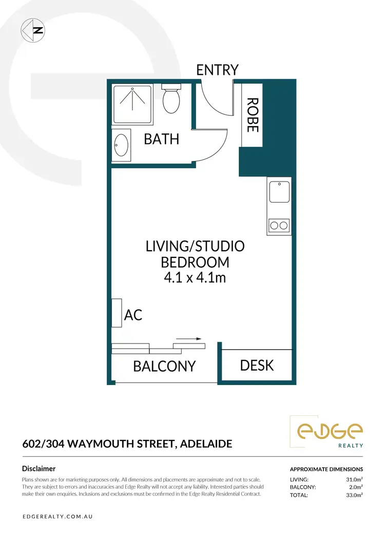Floorplan of Homely apartment listing, 602/304 Waymouth Street, Adelaide SA 5000