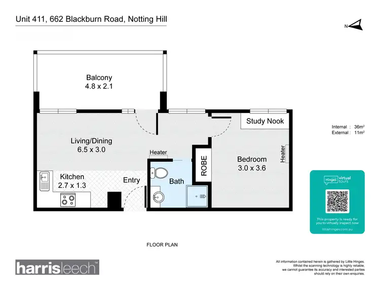Floorplan of Homely apartment listing, 411/662 Blackburn Road, Notting Hill VIC 3168