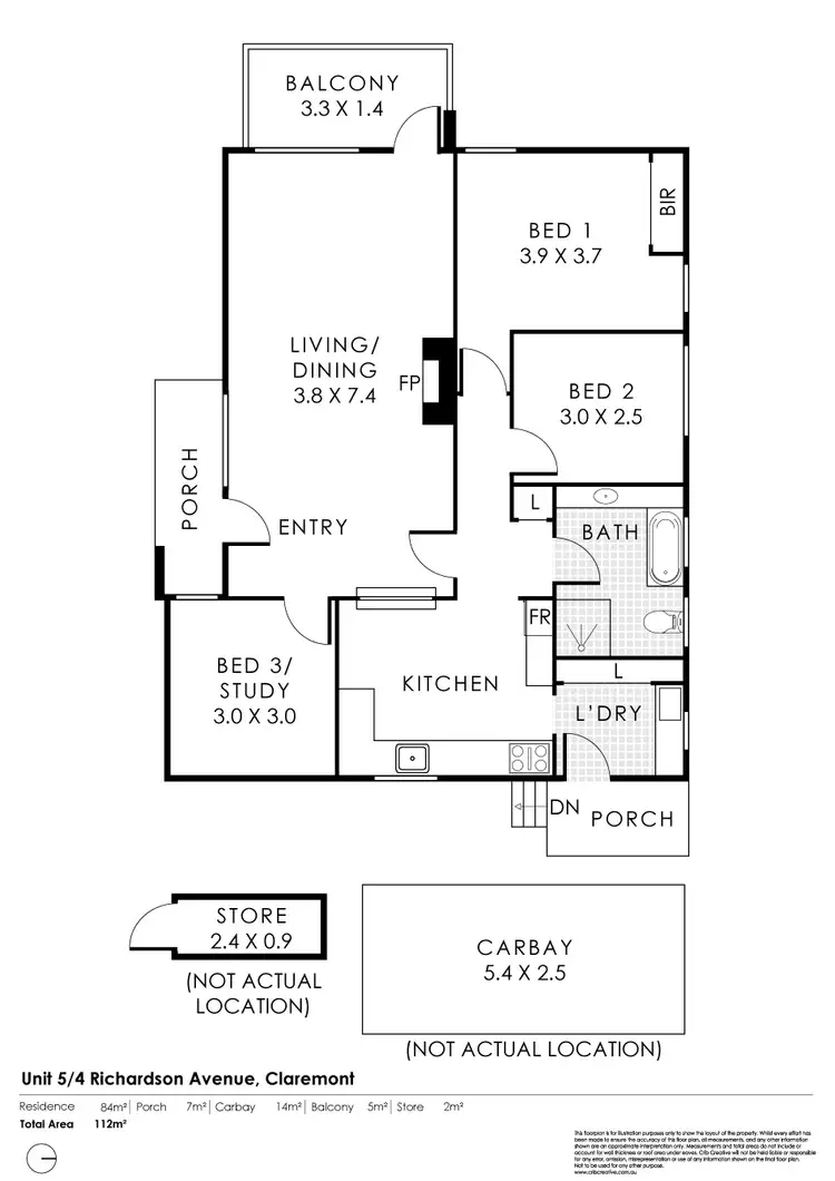 Floorplan of Homely unit listing, 5/4 Richardson Avenue, Claremont WA 6010