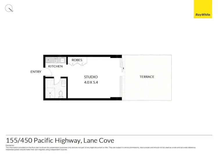 Floorplan of Homely studio listing, 155/450 Pacific Highway, Lane Cove NSW 2066
