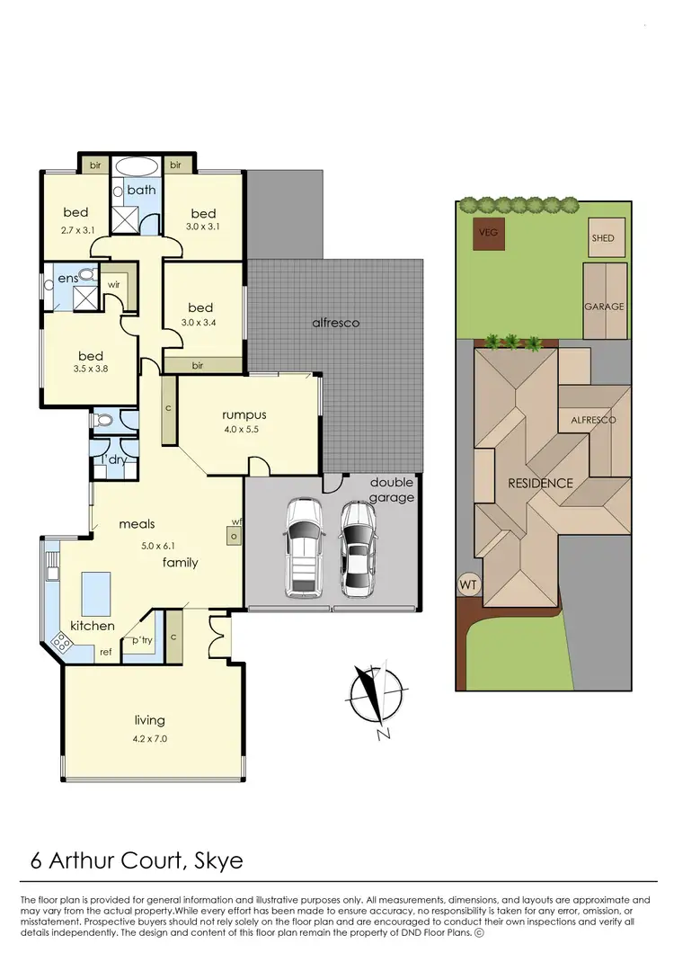 Floorplan of Homely house listing, 6 Arthur Court, Skye VIC 3977
