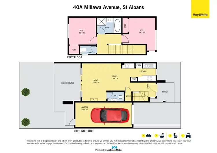 Floorplan of Homely townhouse listing, 40A Millawa Avenue, St Albans VIC 3021