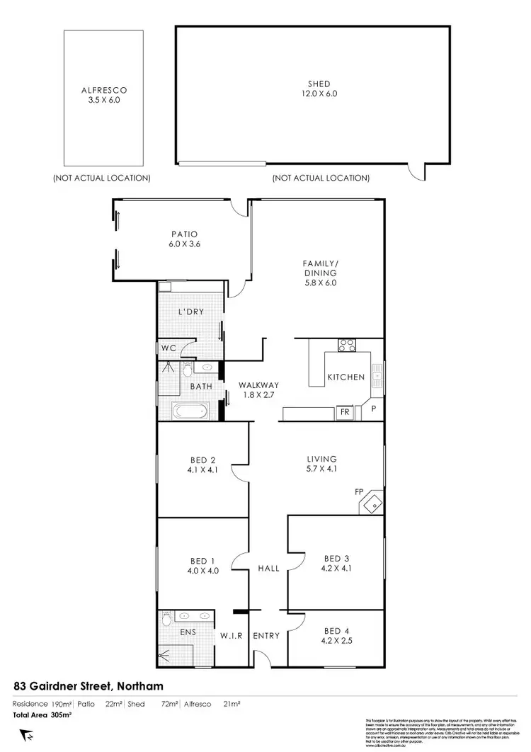 Floorplan of Homely house listing, 83 Gairdner Street, Northam WA 6401