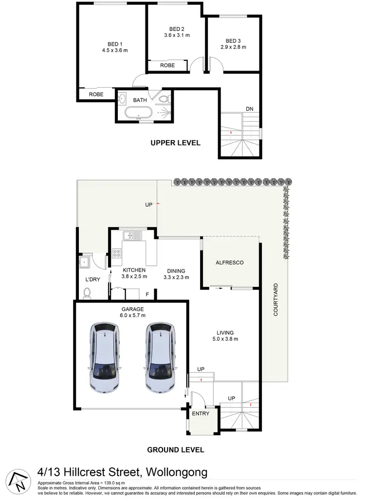 Floorplan of Homely townhouse listing, 4/13 Hillcrest Street, Wollongong NSW 2500