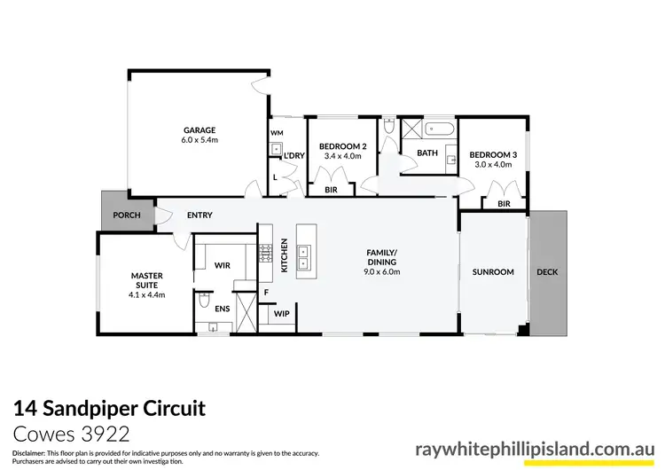 Floorplan of Homely house listing, 14 Sandpiper Circuit, Cowes VIC 3922
