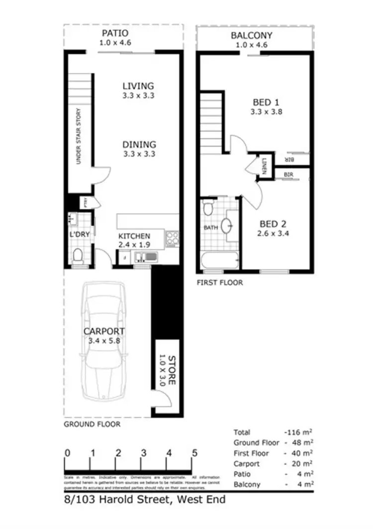Floorplan of Homely townhouse listing, 8/103 Harold Street, West End QLD 4810