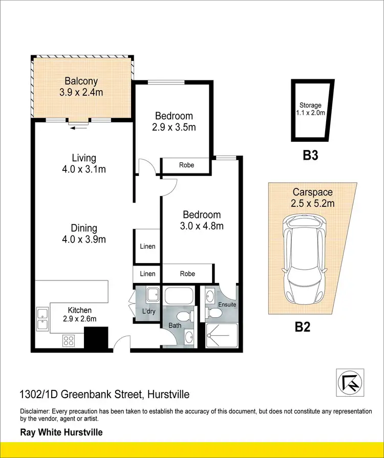 Floorplan of Homely apartment listing, 1302/1D Greenbank Street, Hurstville NSW 2220