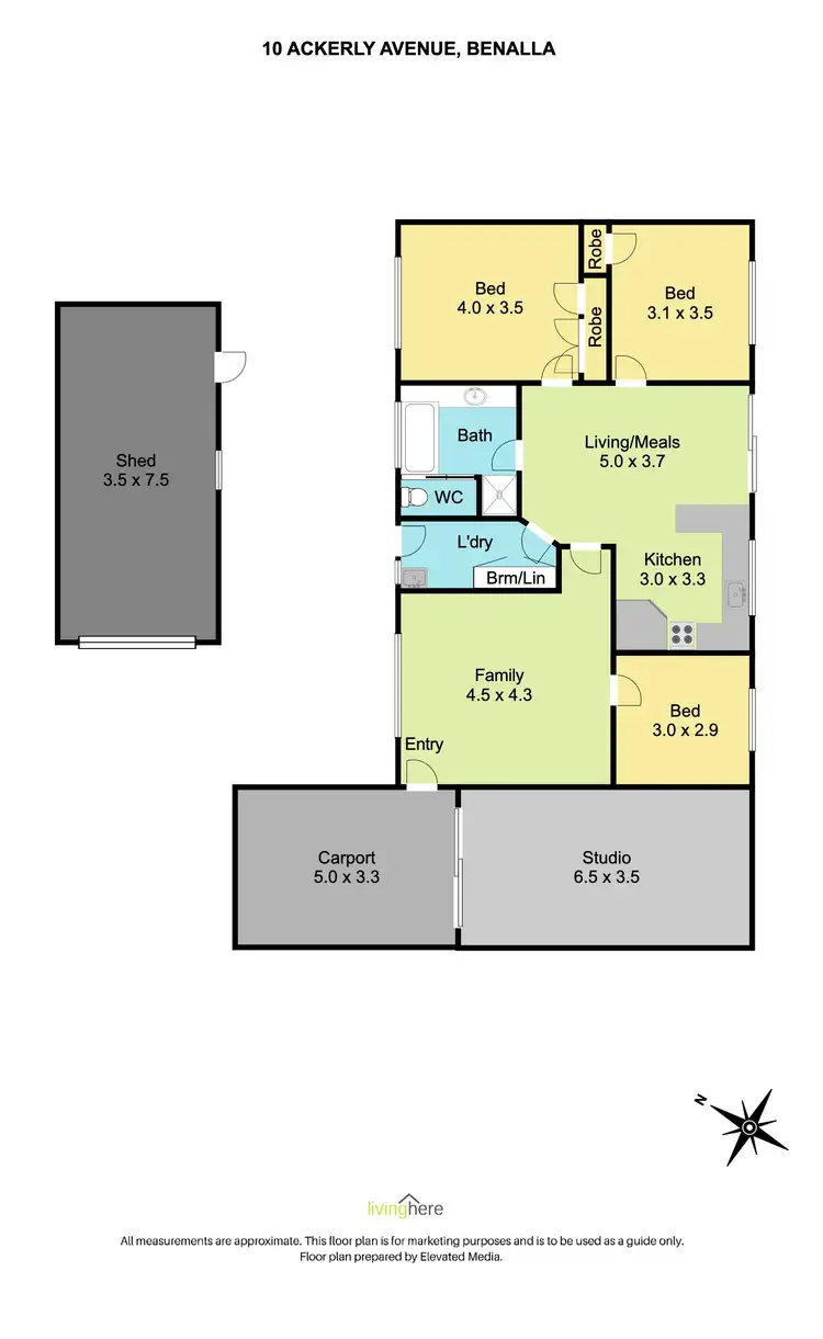 Floorplan of Homely house listing, 10 Ackerly Avenue, Benalla VIC 3672