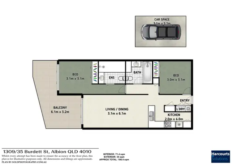 Floorplan of Homely apartment listing, 1309/35 Burdett Street, Albion QLD 4010