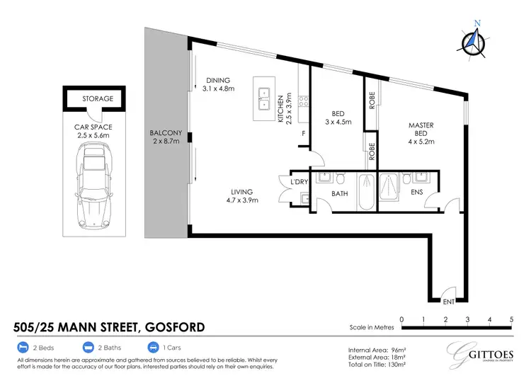 Floorplan of Homely house listing, 505/25 Mann Street, Gosford NSW 2250