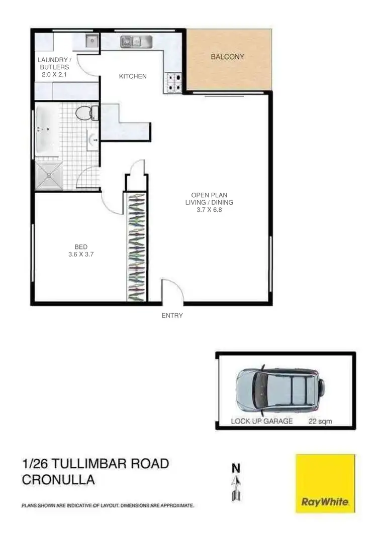 Floorplan of Homely apartment listing, 1/26 Tullimbar Road, Cronulla NSW 2230