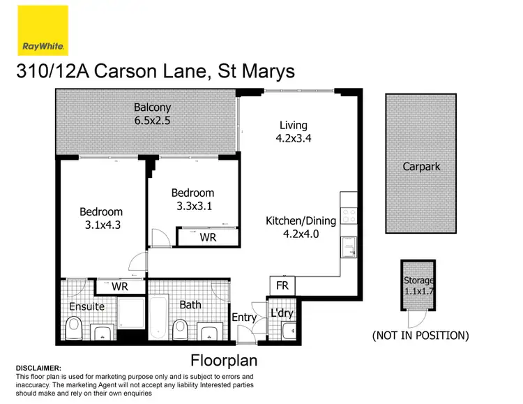 Floorplan of Homely unit listing, 310/12A Carson Lane, St Marys NSW 2760