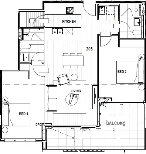 Floorplan of Homely flat listing, 205/65-69 Lorikeet Grove, Warriewood NSW 2102