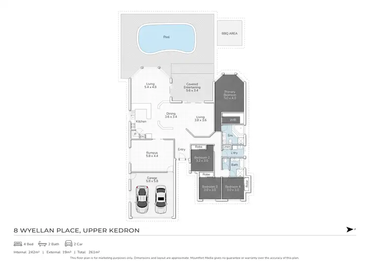 Floorplan of Homely house listing, 8 Wyellan Place, Upper Kedron QLD 4055