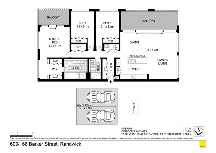 Floorplan of Homely apartment listing, E609/166 Barker Street, Randwick NSW 2031