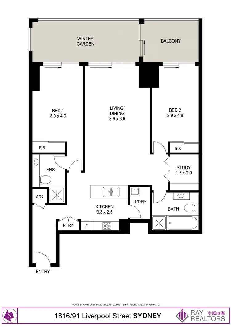 Floorplan of Homely apartment listing, 1816/91 Liverpool Street, Sydney NSW 2000
