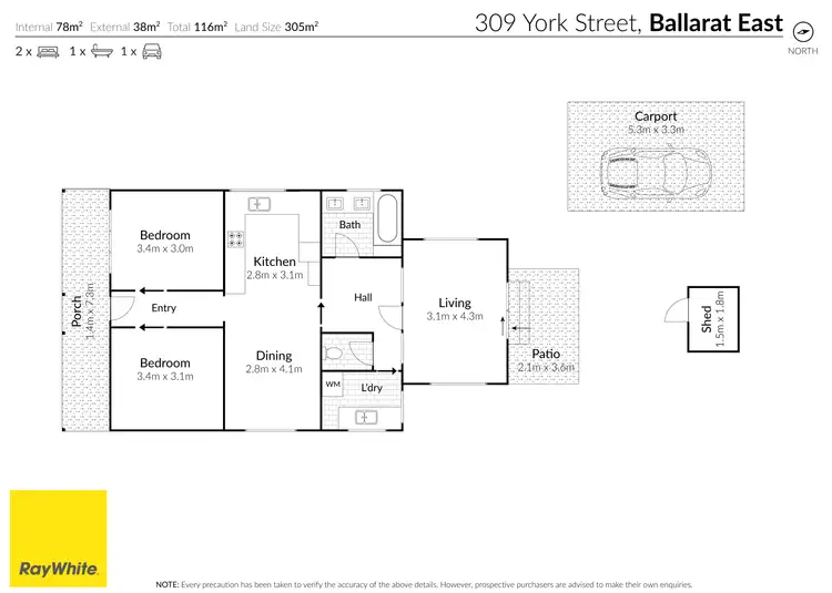 Floorplan of Homely house listing, 309 York Street, Ballarat East VIC 3350