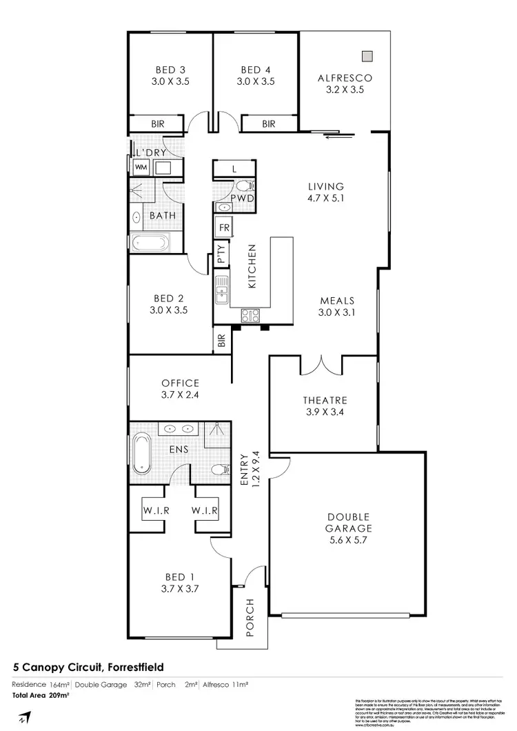 Floorplan of Homely house listing, 5 Canopy Circuit, Forrestfield WA 6058