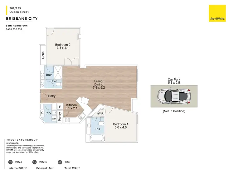 Floorplan of Homely apartment listing, 301/229 Queen Street, Brisbane City QLD 4000