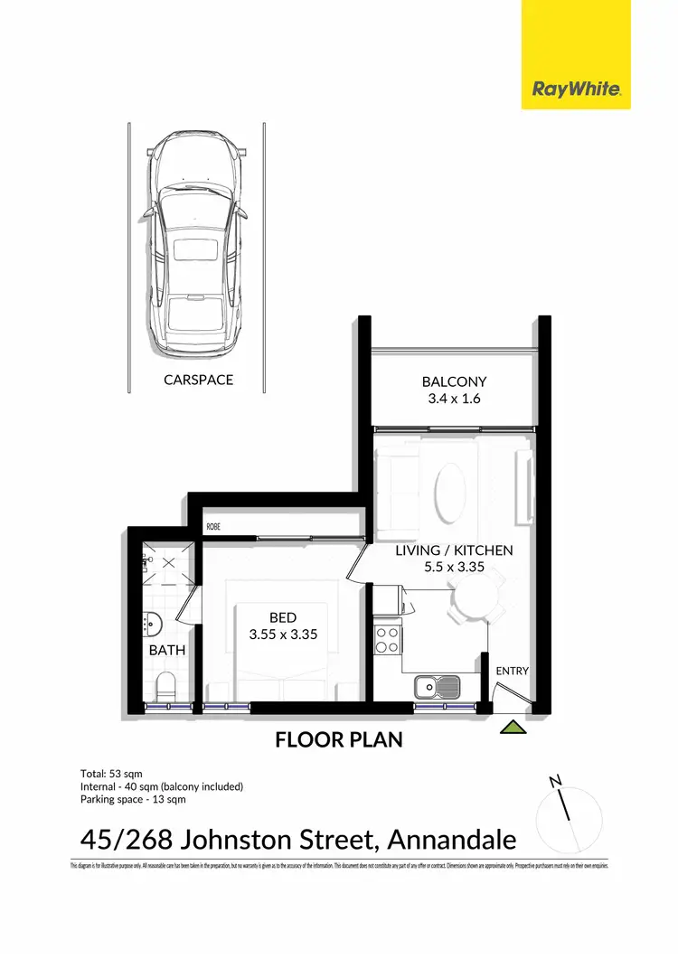 Floorplan of Homely apartment listing, 45/268 Johnston Street, Annandale NSW 2038