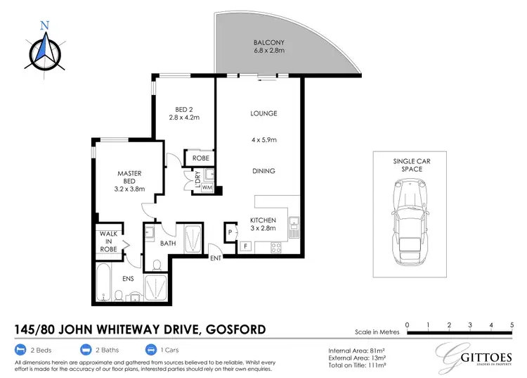 Floorplan of Homely unit listing, 145/80 John Whiteway Drive, Gosford NSW 2250