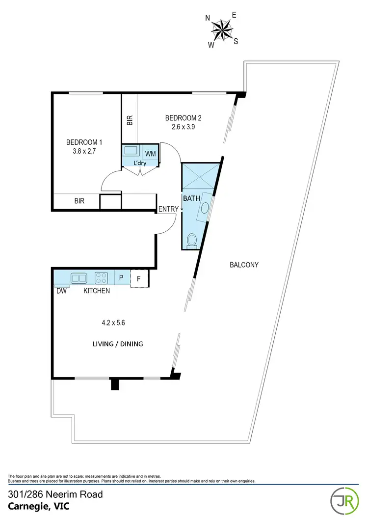 Floorplan of Homely apartment listing, 301/286 Neerim Road, Carnegie VIC 3163