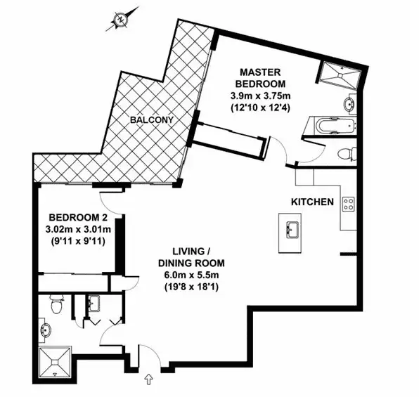 Floorplan of Homely apartment listing, 1205/92 Quay Street, Brisbane City QLD 4000