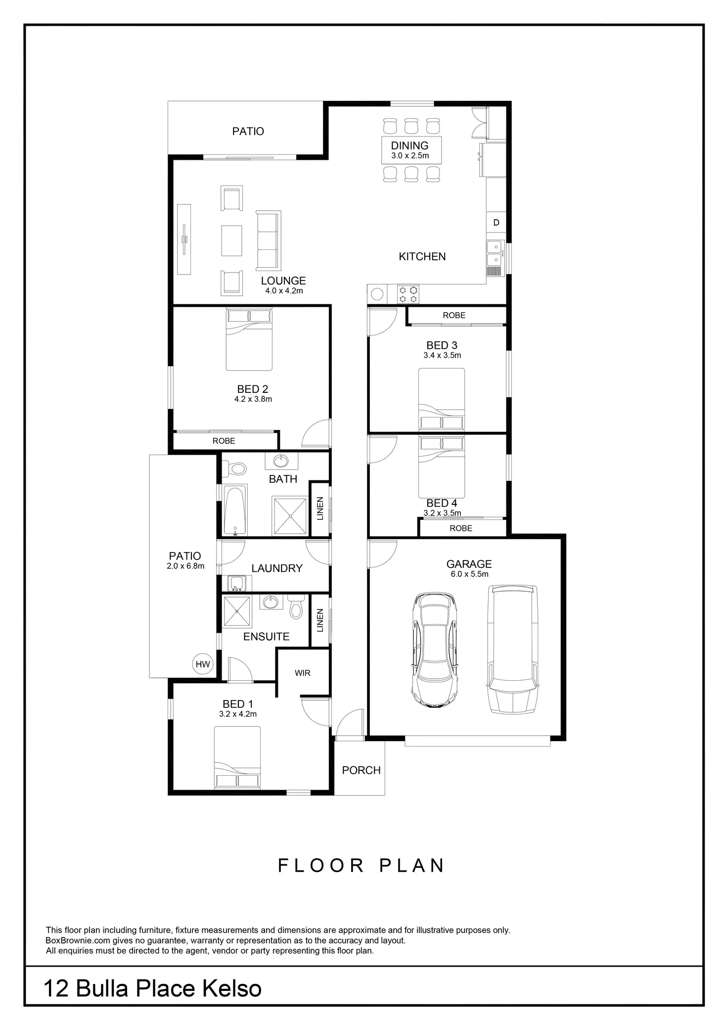 Floorplan of Homely house listing, 12 Bulla Place, Kelso QLD 4815