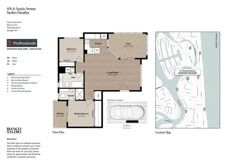 Floorplan of Homely unit listing, 4/4-6 Acacia Avenue, Surfers Paradise QLD 4217