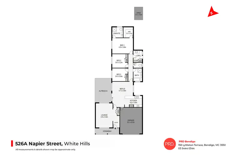 Floorplan of Homely house listing, 526A Napier St, White Hills VIC 3550