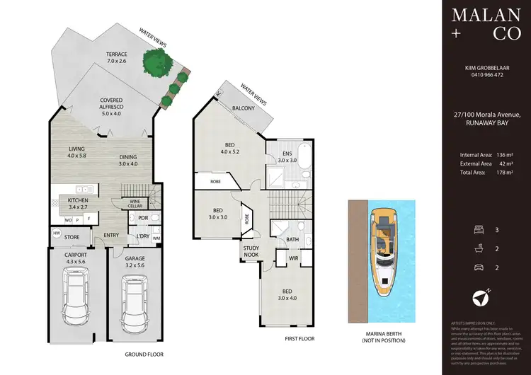 Floorplan of Homely townhouse listing, 27/100 Morala Avenue, Runaway Bay QLD 4216
