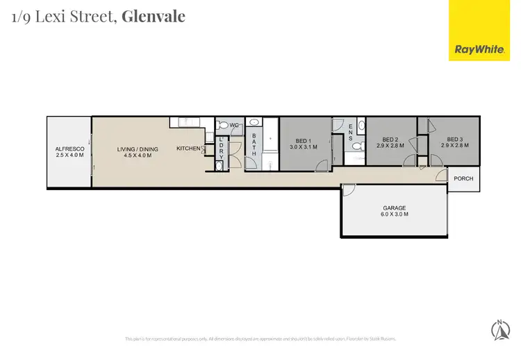 Floorplan of Homely unit listing, 1/9 Lexi Street, Glenvale QLD 4350