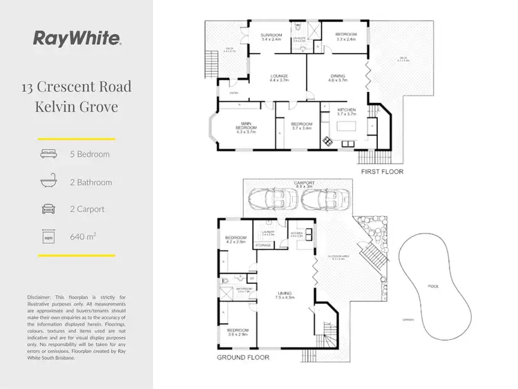 Floorplan of Homely house listing, 13 Crescent Road, Kelvin Grove QLD 4059