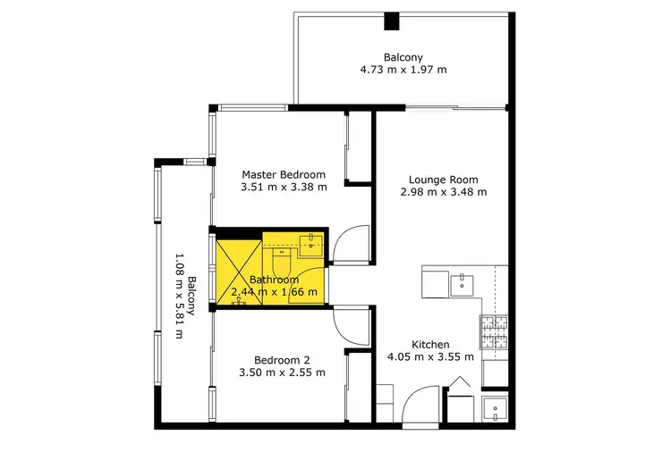 Floorplan of Homely apartment listing, 2403/127 Charlotte Street, Brisbane City QLD 4000