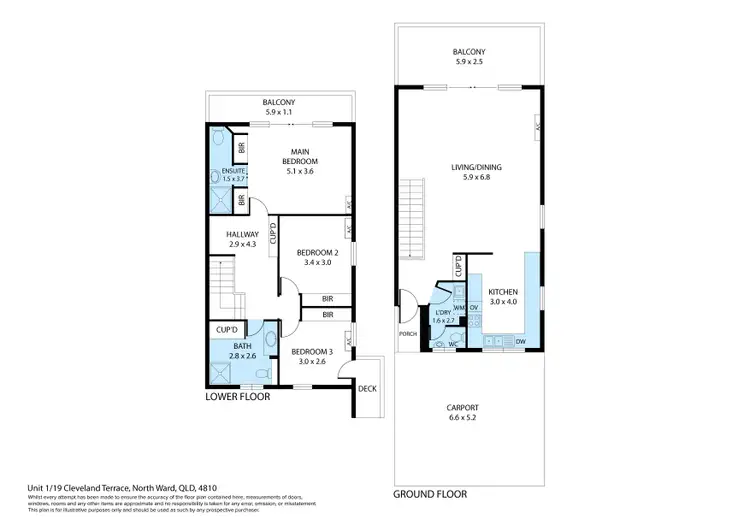 Floorplan of Homely apartment listing, 1/19 Cleveland Terrace, North Ward QLD 4810