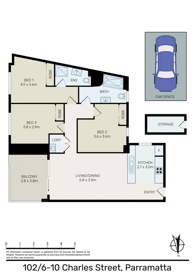 Floorplan of Homely apartment listing, 102/6-10 Charles Street, Parramatta NSW 2150