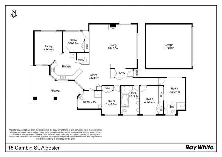Floorplan of Homely house listing, 15 Carribin Street, Algester QLD 4115