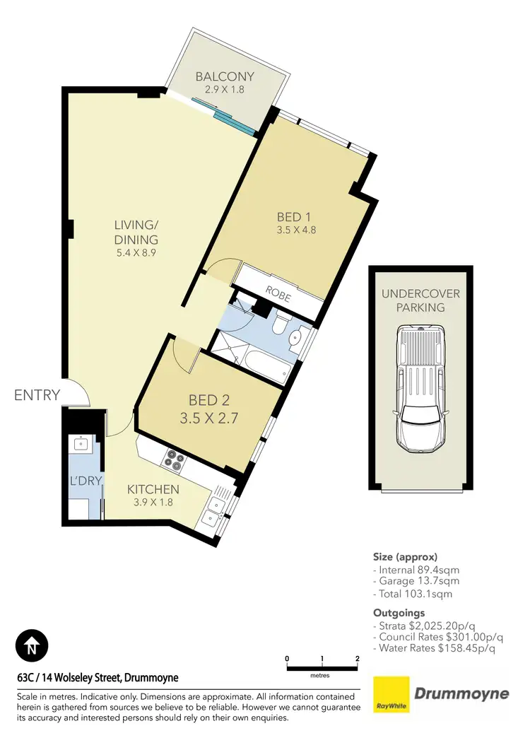 Floorplan of Homely apartment listing, 63C/14 Wolseley Street, Drummoyne NSW 2047