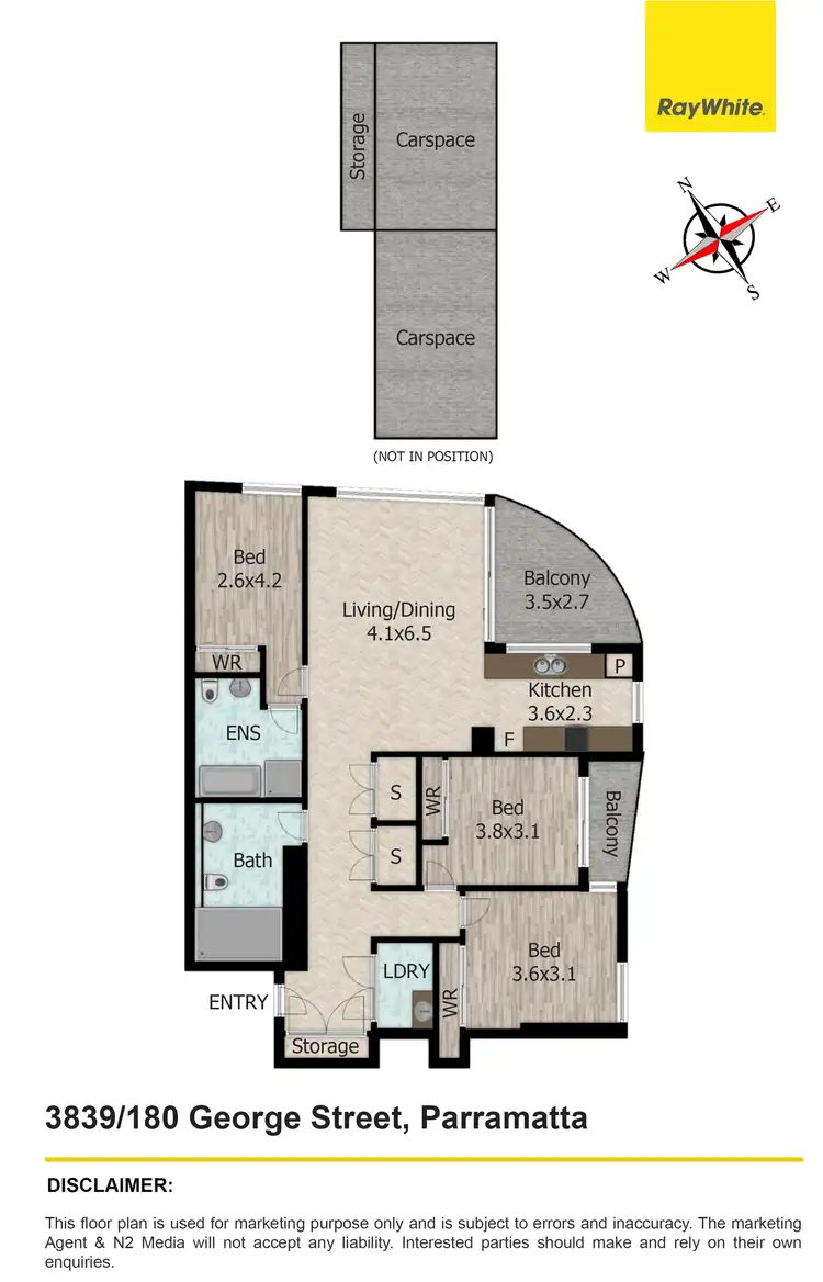 Floorplan of Homely apartment listing, 3839/180 George Street, Parramatta NSW 2150