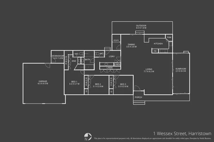 Floorplan of Homely house listing, 1 Wessex Street, Harristown QLD 4350