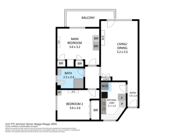 Floorplan of Homely unit listing, 7/71 Johnston Street, Wagga Wagga NSW 2650