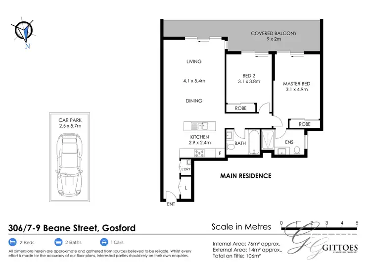 Floorplan of Homely apartment listing, 306/7-9 Beane Street West, Gosford NSW 2250