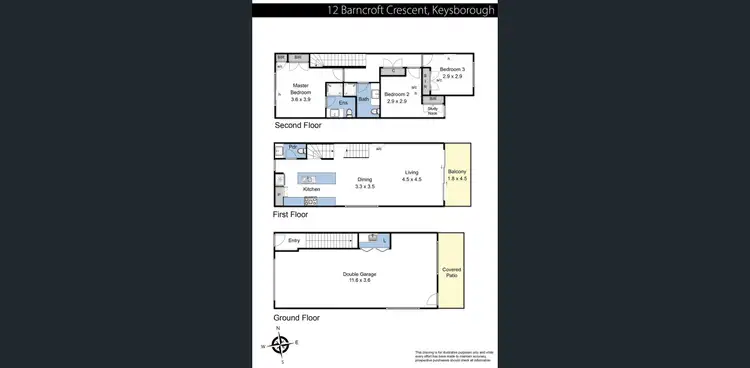 Floorplan of Homely house listing, 12 Barncroft Cr, Keysborough VIC 3173