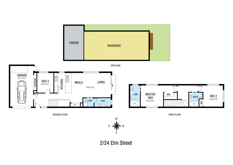 Floorplan of Homely townhouse listing, 2/24 Elm Street, Preston VIC 3072
