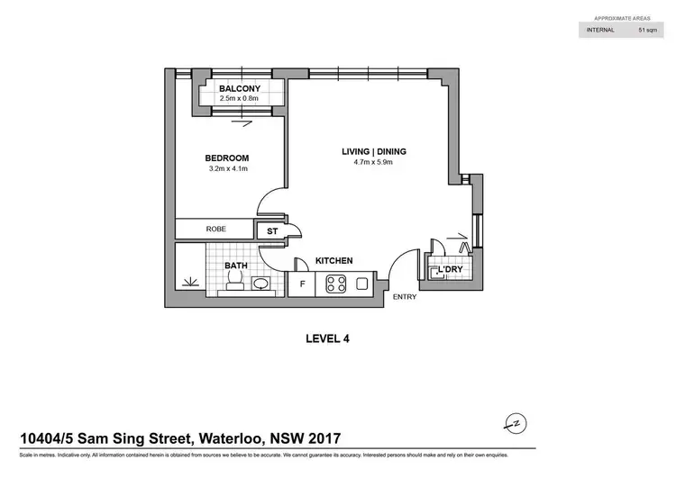 Floorplan of Homely apartment listing, 10404/5 Sam Sing Street, Waterloo NSW 2017