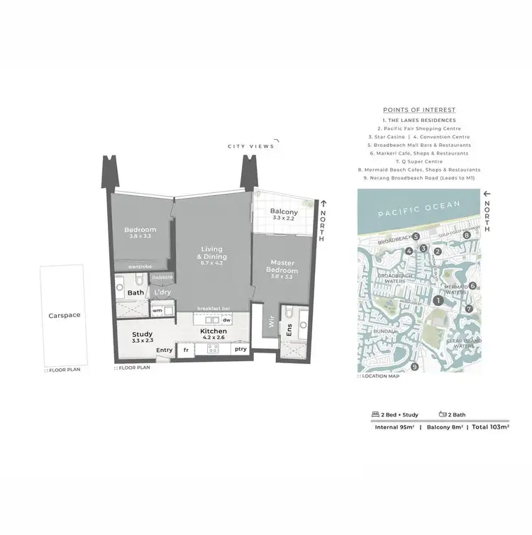 Floorplan of Homely apartment listing, 2804/2 The Lanes Boulevard, Mermaid Waters QLD 4218