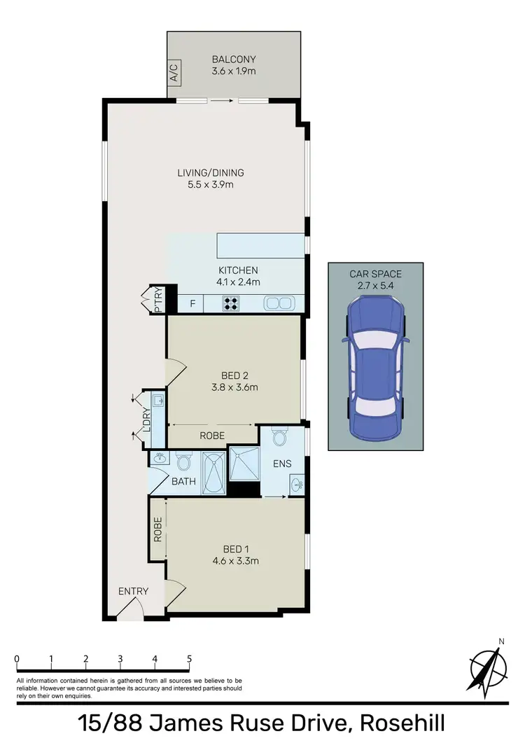 Floorplan of Homely apartment listing, 15/88 James Ruse Drive, Rosehill NSW 2142